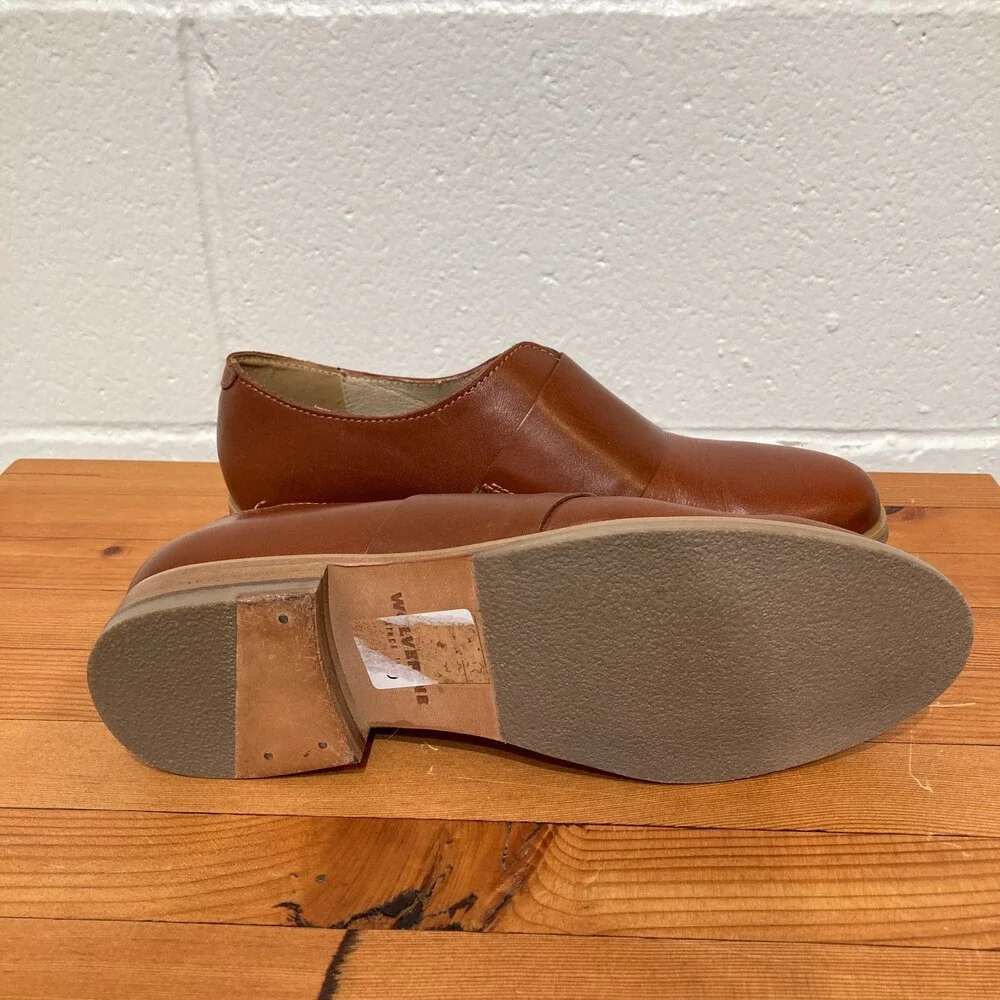 Wolverine NEW 1883 Cognac Leather Slip-On Olive Loafers Shoes - Size 7 - 0320JS